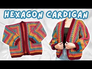 easy hexagon cardigan tutorial for BEGINNERS | ANY SIZE! 🧶 how to crochet a granny hexagon cardigan