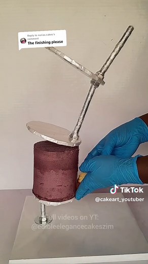 Replying to @norias.cakes Easy peasy gravity defying cake structure. #satisfying