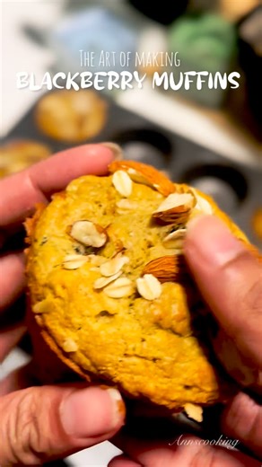 Ann’s cooking world on Instagram: "ZERO sugar. NO flour. LOW calorie. And these blackberry muffins taste like a cheat meal🤯 If you’re trying to eat healthy but still crave something sweet… this is your sign. Comment “RECIPE” and I’ll send you the full recipe 💜👇 #easycooking #blackberrymuffins #muffin #weightloss #viralvideos"