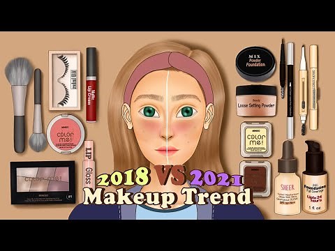 2018 VS 2021 Makeup Challenge | Makeup Animation | Makeup Transformation | Ondong