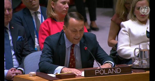 🇵🇱 Poland warned at the UN that it will shoot down any Russian aircraft that violate its borders Polish Foreign Minister Radosław Sikorski said this during the UN Security Council meeting convened by Estonia over the Russian fighter jets’ airspace violations on September 19: 💬 “I have only one request to the Russian government. If a missile or aircraft enters our airspace without permission, deliberately or accidentally, and is shot down and the debris falls on NATO territory, do not come her