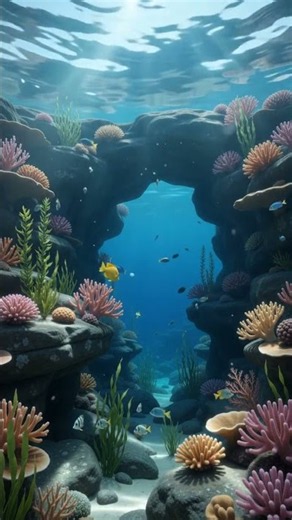 Hidden Underwater Crystal Cave 🐠💎 | Peaceful Ocean Escape #shorts