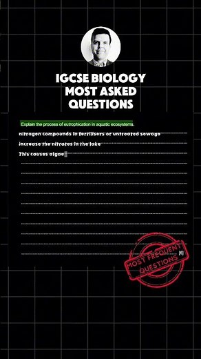 🔴 Predicted Questions For IGCSE Biology Exams in 2026 – Ecology (Eutrophication)