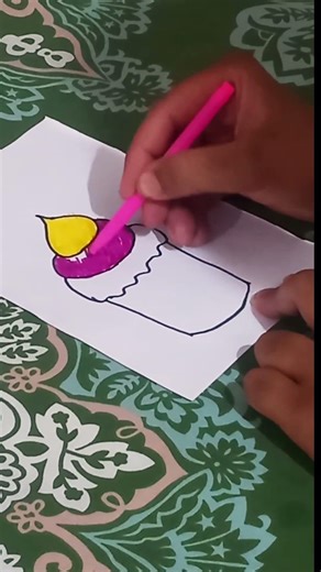 Amazing Cupcake Drawing 🍰 Wait for the Final Result!|| #youtubeshorts #shorts #creativeideas