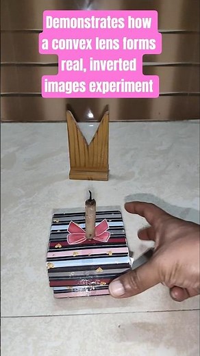 demonstrates how a convex lens forms real, inverted images experiment #shorts #chemistry #physics