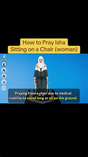 How to Pray Isha Sitting on a Chair (woman) #praying #islam #relagion