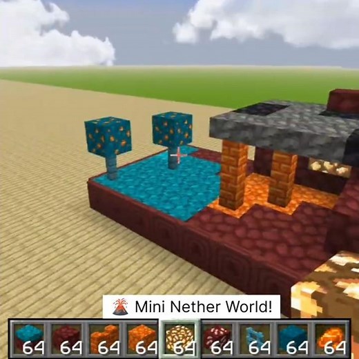 🔥 Minecraft Nether Miniature Art Build 🌋 | Tiny Nether World Decoration 🧱✨