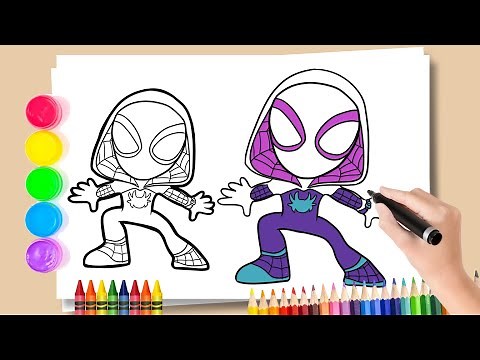 🔴How to Draw Ghost Spider - Spidey And His Amazing Friends -🌟 Easy Step by Step Drawing