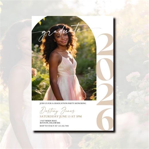 Senior Girl Graduation Announcement Magnet 5x7 | Class of 2026 Photo Graduation Invitation | Senior Photo Grad Party Invite - Etsy