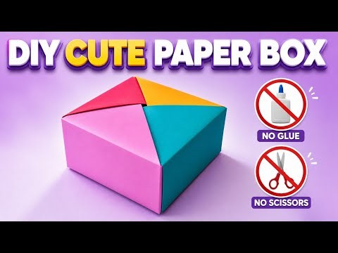 DIY Cute Paper Box Without Glue & Scissors 😍 | Easy Origami Box Tutorial