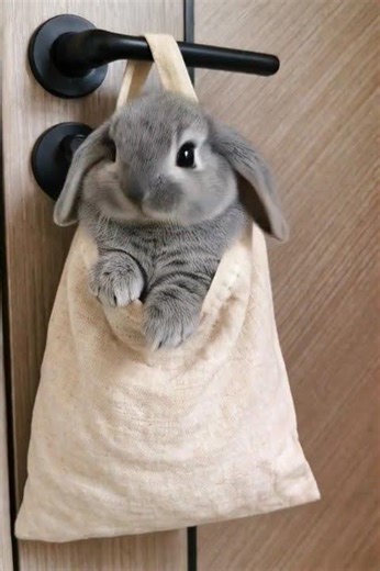 Who put the rabbit in a bag? #rabbit #aigenerated #cuteanimal #rabbit #cutepet