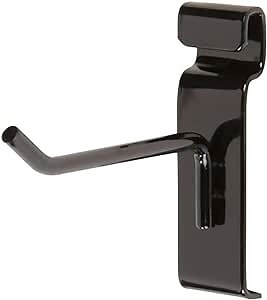 SSWBasics 4 Inch Black Gridwall Hooks - Pack of 50 Gridwall Accessories - Durable Wire Grid Peg Hooks for Retail Display