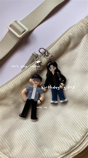 miffy tamagotchi as a gift for my cousin! she want it in two colors, pink and purple! she love it and immediately put it on her school banner ( • ̀ω•́ )✧ #claykeychain #customkeychain #birthdaygiftideas #giftideas #airdryclay