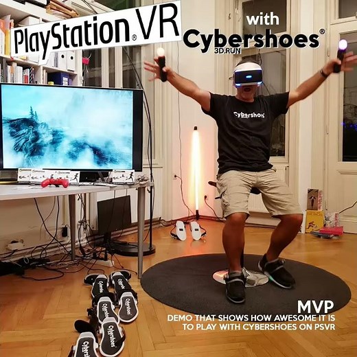 Playing Cybershoes on PSVR works surprinsingly well. PREVIEW!