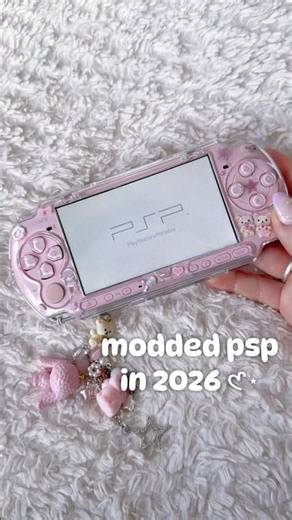 Modded psp 3000 🌸✨ anyone else still using their psp in 2026? #psp #sony #kawaii #retrogaming #fyp