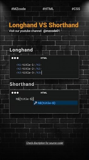 HTML Shortcuts | HTML CSS Tips & Tricks #coding #html #shorts #vscode #css #htmltips #hindi #viral