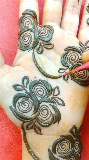 Easy bold henna design for front hand #shorts #youtubeshorts #mehndi #shortvideo