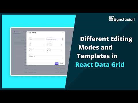 Different Editing Modes and Templates in React Data Grid