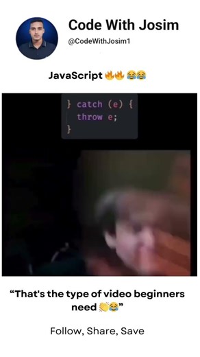JavaScript Error Handling Be Like 😂 | Beginner Programmer Meme | JS Shorts #memes