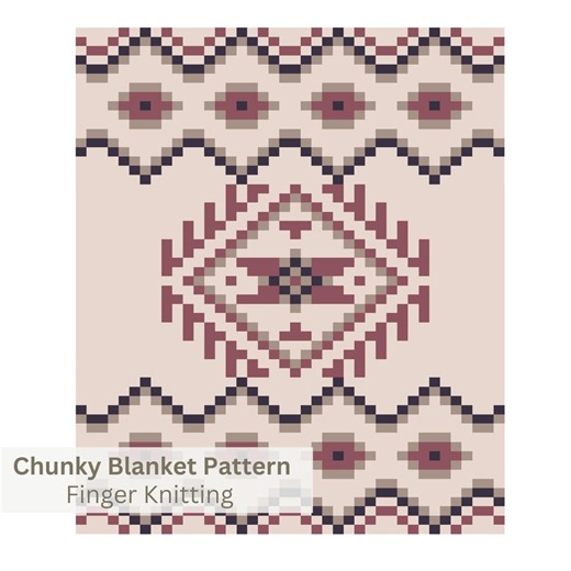 Chunky Blanket Knitting Pattern: Aztec Finger Knit DIY (PDF) - Etsy