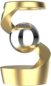 Gravity Defying Kinetic Desk Toy Executive Desk Gifts Kinetic Spinning Desk Toys with a Unique Visual Illusion, Desktop Suspended Gyroscope Rotating Keeping Focus and Relieving Stress (Golden)