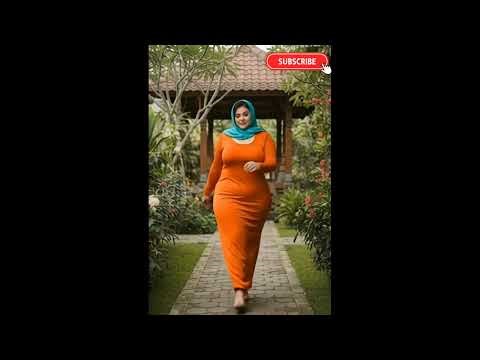 “Stylish Model Walk | Orange Dress Fashion Look | Slow Motion Aesthetic Walk 2025 #dubai #usa