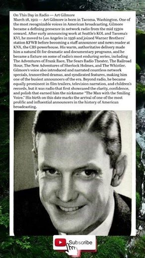 On This Day in Radio — Art Gilmore