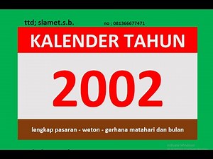 2002 calendar complete with market - weton and solar and lunar eclipse dates complete with maps