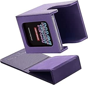 Commander Deck Box Lite - Card Display with Mini Snap Card Holder & Removable Cover, Fits 100+ Single-Sleeved Cards, Ideal for MTG, PTCG, OPCG, SWU & More(Purple)