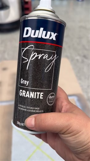 Testing out the new @duluxaus Granite effects spray can on a little display we’ve been cooking up. It’s actually super fun to use and we want to paint more things with it, in more funky colours. Let us know in the comments what you think would look cool painted with this effect! #granite #paint #spraypaint #makeover #repaint #upcycle #craft #art #specialeffects #dulux | Inspirations Paint Tweed Heads