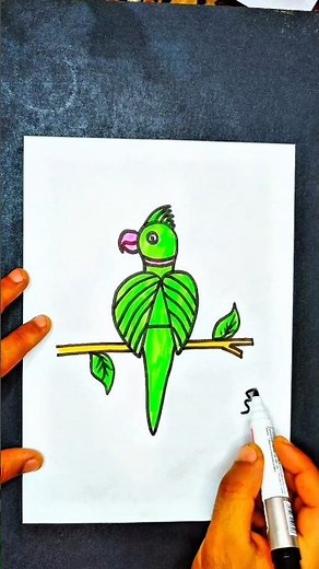 Learn to draw a parrot🦜🦜step by step very easy/easy drawing/easy and fast drawing for beginners s...