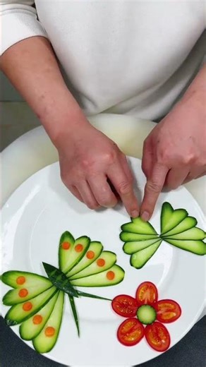 Cucumber pp butterfly plate pattern learn make # quick try # simple flower arrangement