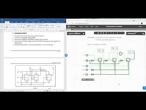 Lab 5 Asynchronous and synchronous counter using Circuitverse