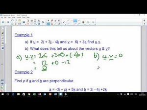 LHS Higher Mathematics - Vectors 9 - Perpendicular Vectors