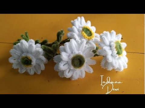 DAISY FLOWER TUTORIAL FROM WIRE BULU_PIPE CLEANER DAISY FLOWER