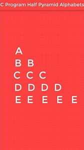 C Program Print Half Pyramid of Alphabets #shorts