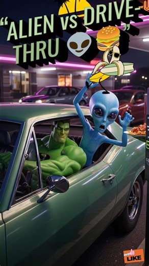 Alien Tries a Drive-Thru 👽🍔 | Confusion at the Fast Food Window | @HulkAlienUSA