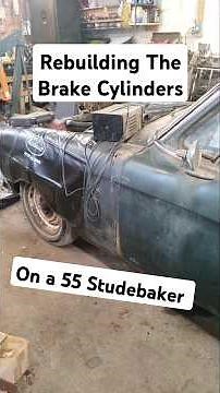 Finishing the brakes on a 55 Studebaker #automobile #mechanic #repair #classiccars #studebaker
