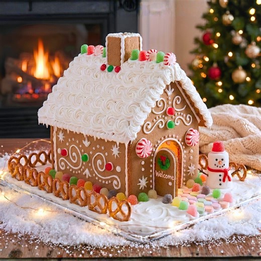 Gingerbread House Crunch Template Printable Pattern - Etsy