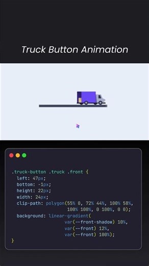 Truck Buttion Animation #backend #coding #html #css #webdesign #programming #python #javascript