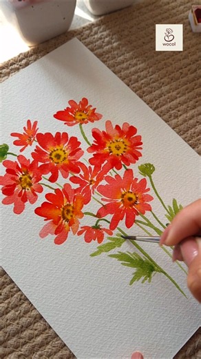 Easy watercolor flowers for beginners #wocol #123watercolorflowers