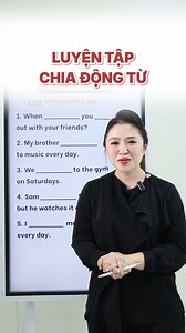 Luyện tập chia động từ cho người mới bắt đầu. Đi làm bận rộn muốn lấy lại gốc nhanh, anh chị đăng ký ngay A1 Premium. Sau 6 tháng nắm vững ngữ pháp, tự tin nói các chủ đề quen thuộc. Vững năng lực, dễ dàng học lên trình độ cao A2-B1 Premium. 🔥 Cô đang giảm 2 triệu khi đăng ký trọn bộ 6 khóa. Ưu đãi đến hết 20.11, inbox nhé! | Miss Lan Huynh - English Language Coach