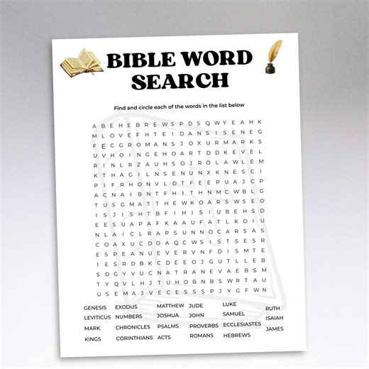 Bible Word Search, Christian Word Search, Bible Games - Etsy UK