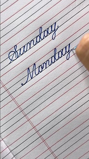 Satisfying Cursive Handwriting: How to write Days of the Week