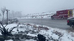 146K views · 450 reactions | Heavy snow and wind ripping through the burn scarred Joshua Trees above Cajon Pass, California near the #blizzard warning boundary. Chain requirements to get up to Wrightwood | Reed Timmer Extreme Meteorologist | Facebook