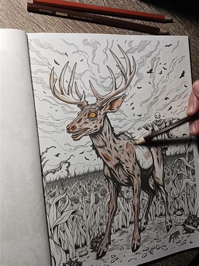Should I leave the teeth white or make them bloody? #alttiktok #alteredarrayonamazon #coloringbook #coloring #notdeer