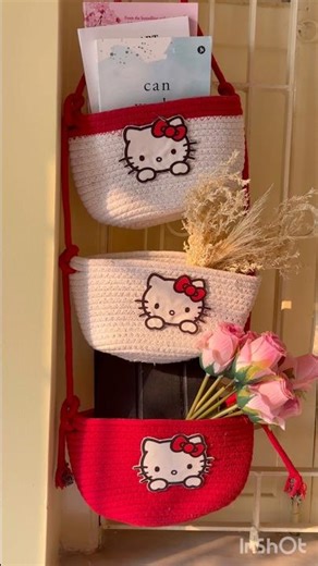 Hello kitty hanging storage from meesho #viral #meesho #meeshohaul #storage #unboxing #pinterest