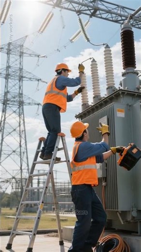 Massive Spark Explosion! Technician Falls During Short Circuit Shock!#shortvideo #viralvideo #shorts