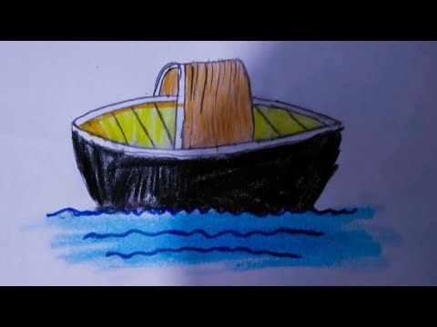 Easy Boat drawing | Simple boat drawing for beginners | colourful Boat Art