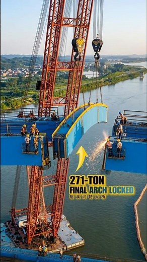 ⚙️ FINAL ARCH RIB INSTALLED! China's Yuxi River Mega Bridge Closes